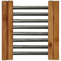 Onderzetter RVS Met Bamboe 21,5 X 22 Cm -Keukenwinkel 09aa155db1f1021c294f9f968970e802