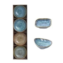 Excellent Houseware Snackschaaltjes Rustiek 4 Stuks 3 Assorti -Keukenwinkel 101 2485 1 2