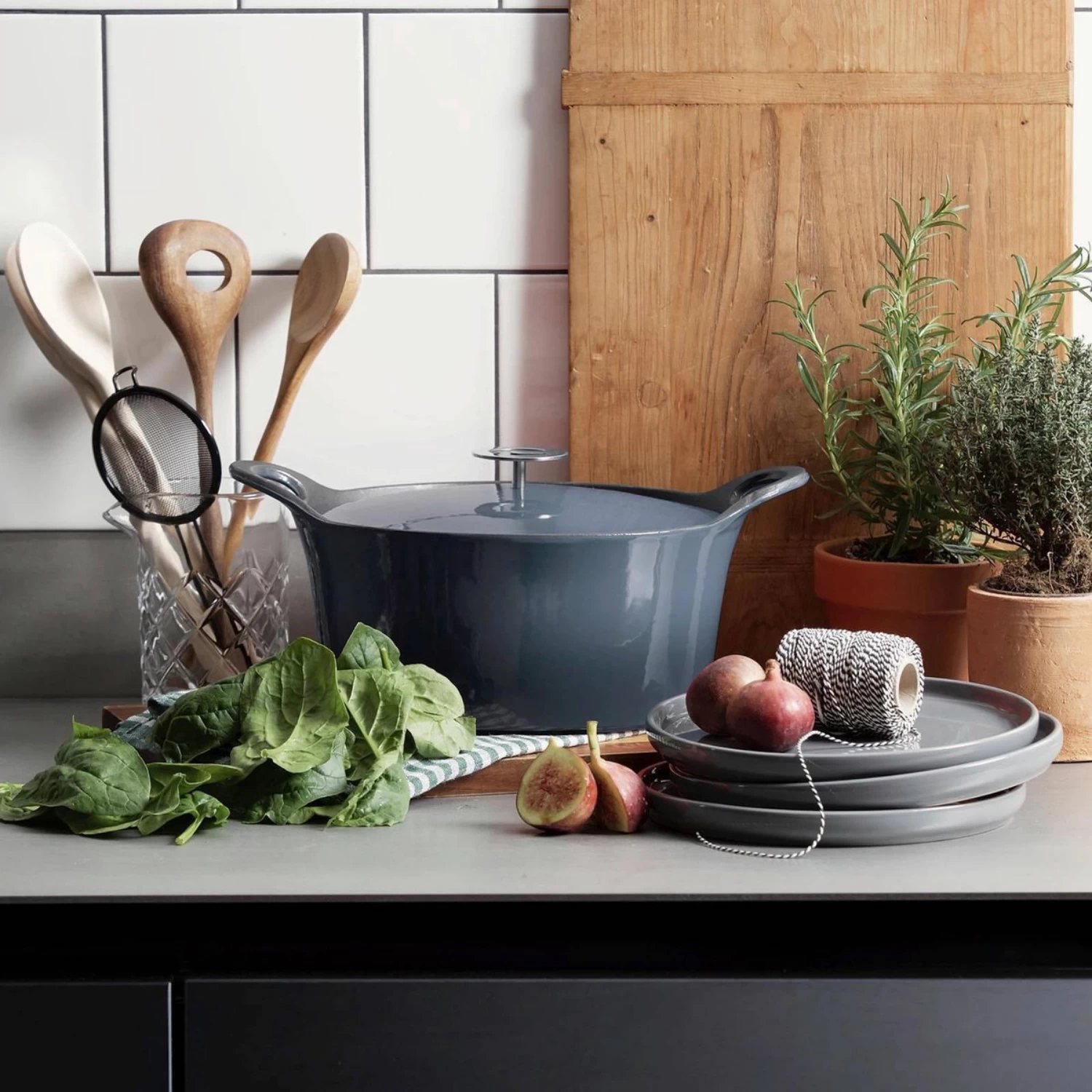 Cuisinox Gietijzeren Braadpan Ø24 Cm Denim Blue 2 Cuisinox Gietijzeren Braadpan Ø24 Cm Denim Blue - Afbeelding 2