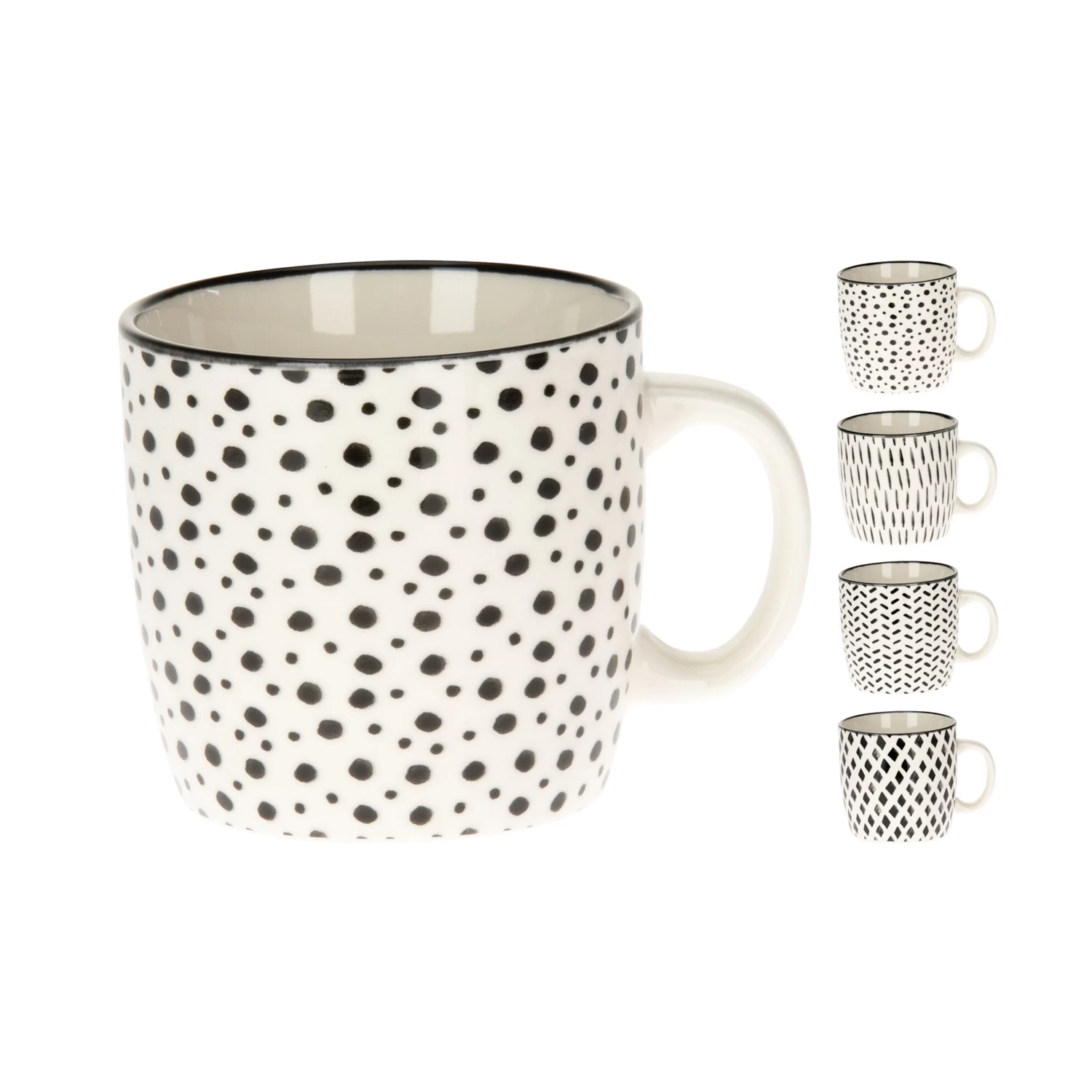 Mok Porselein Zwart-wit Dessin 200 Ml 1 Mok Porselein Zwart-wit Dessin 200 Ml