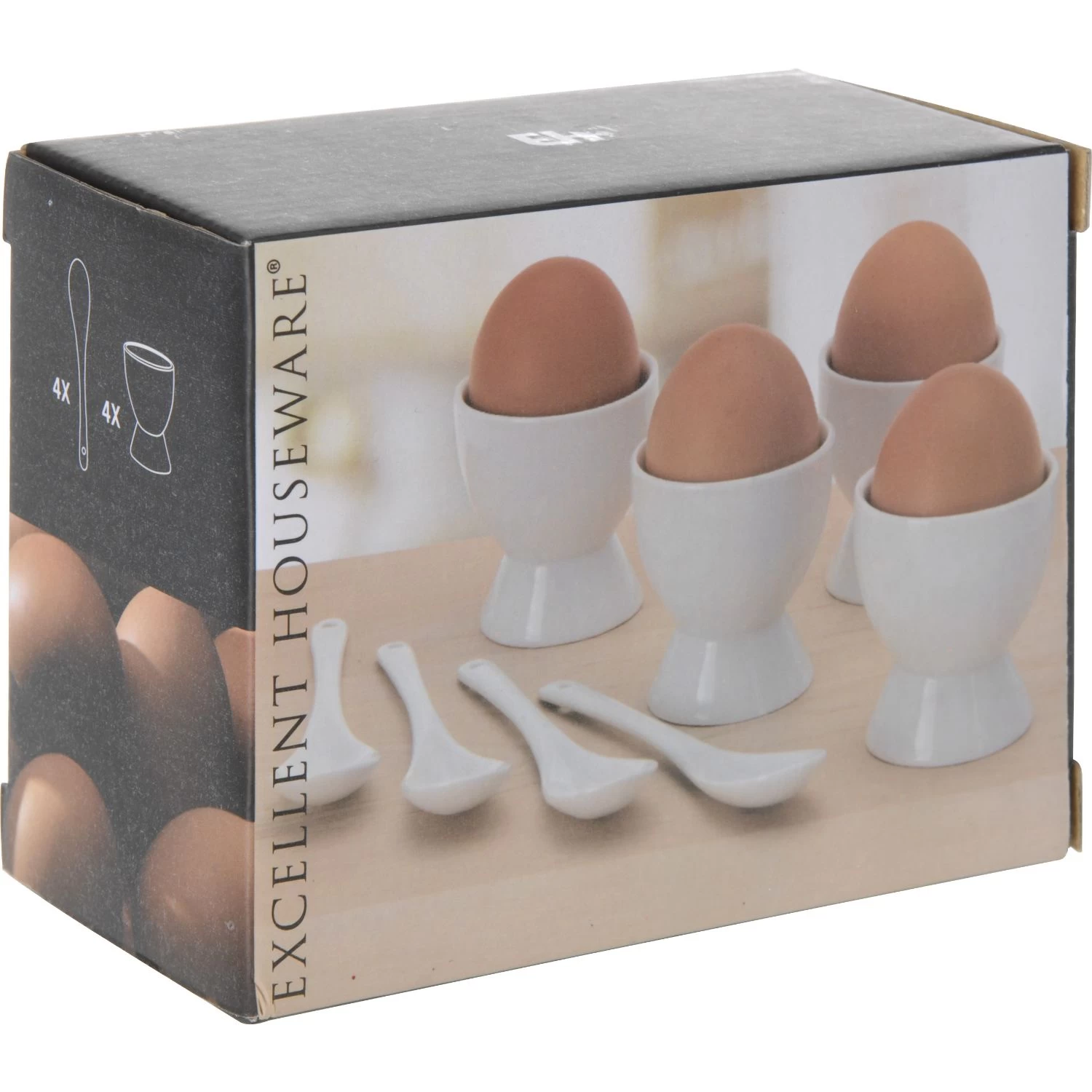 Excellent Houseware Eierdopset Met Lepels 8 Stuks 2 Excellent Houseware Eierdopset Met Lepels 8 Stuks - Afbeelding 2