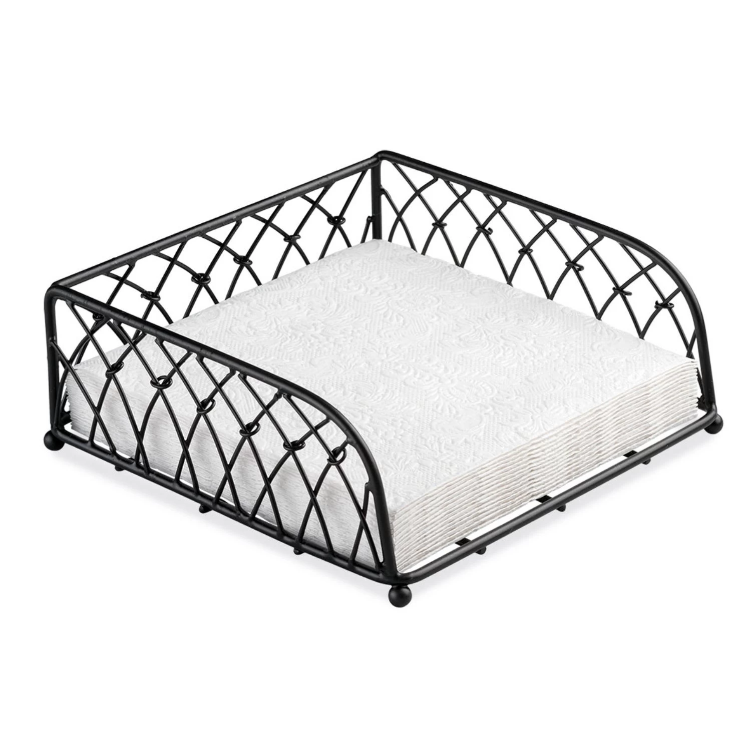 Ambiente Servethouder Geknoopte Draad Groot Zwart 1 Ambiente Servethouder Geknoopte Draad Groot Zwart