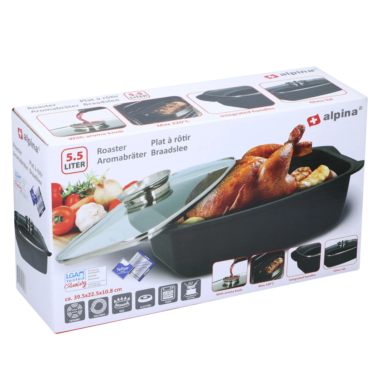 Alpina Braadslee 5.5L 39.5x22.5x10.8c 3 Alpina Braadslee 5.5L 39.5x22.5x10.8c - Afbeelding 3