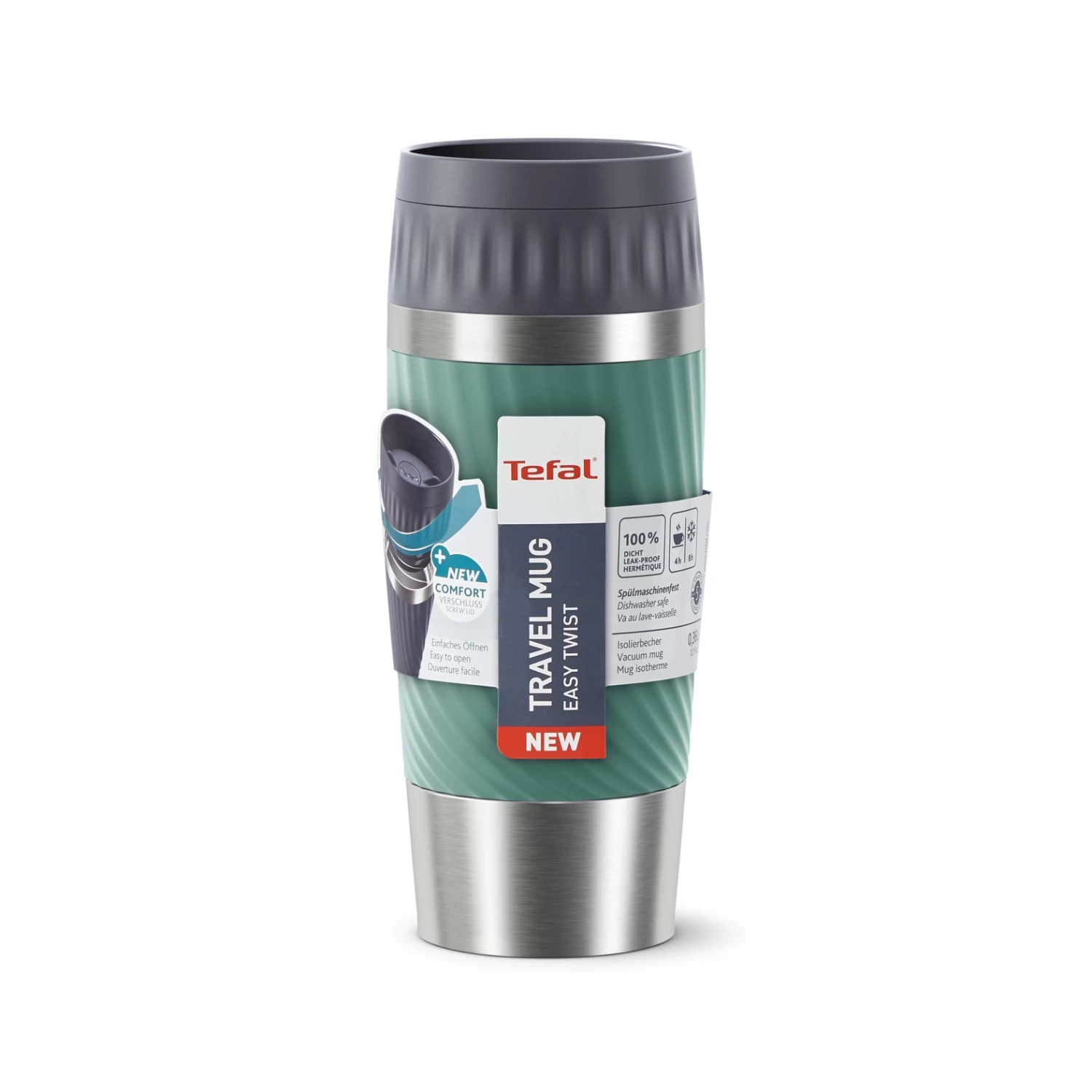 Tefal Travel Mug Easy Twist Isoleerbeker Groen 2 Tefal Travel Mug Easy Twist Isoleerbeker Groen - Afbeelding 2