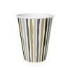 Bekers Stripes Black & Gold 24 Cl 10 Stuks