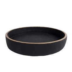 Onderbord Max L Zwart/goud Aardewerk 25x25x4,5cm