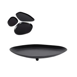 Onderbord Flow S Zwart Metaal 22x16x3cm