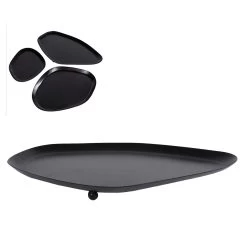 Onderbord Flow L Zwart Metaal 34x21x2cm