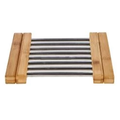 Onderzetter RVS Met Bamboe 21,5 X 22 Cm -Keukenwinkel c529bc830a459ef5dfa6194fb01062b1